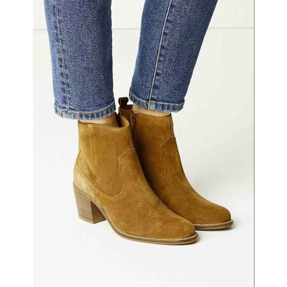 NWOB J Crew Women’s Golden Brandy Suede 2” Block Heel Booties Size 9 1837 - Picture 2 of 16